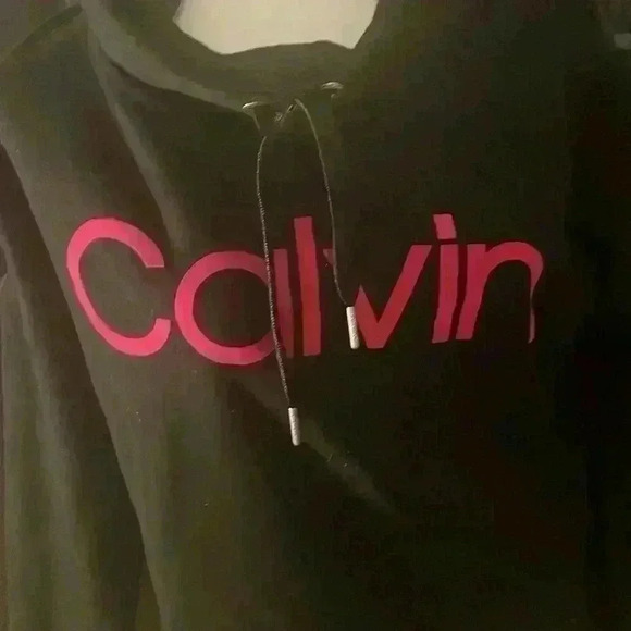 Calvin Klein sweatshirt color black with pink letters - Picture 3 of 6